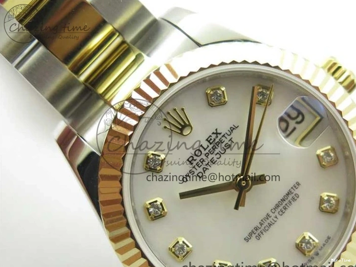 MiroTime 0520 ModernLook Datejust 31mm 278273 SS YG BP Maker Best Edition White MOP Diamonds Dial on SS YG Oyster Bracelet 2723